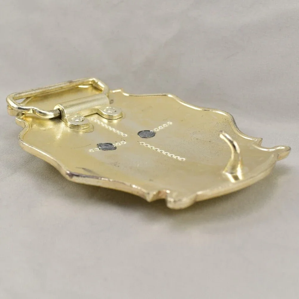 Belt Buckle‎ Horse Head Western Old West Silver and Gold Color Shiny